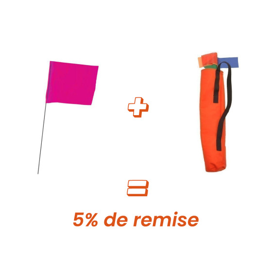 Pack drapeau de repérage rose + sac - Lepont Equipements, matériel de topographie