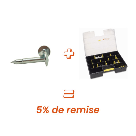 Pack repère arpentage neutre 55mm + mallette de rangement - Lepont Equipements