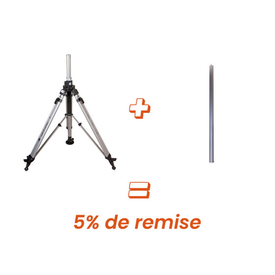 Pack trépied colonne réversible pour scanner 3D + rallonge 1m - Lepont Equipements