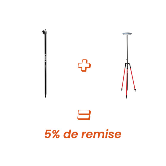 Pack canne porte-prisme robo Spectra/Trimble + tripode télescopique Seco - Lepont Equipements