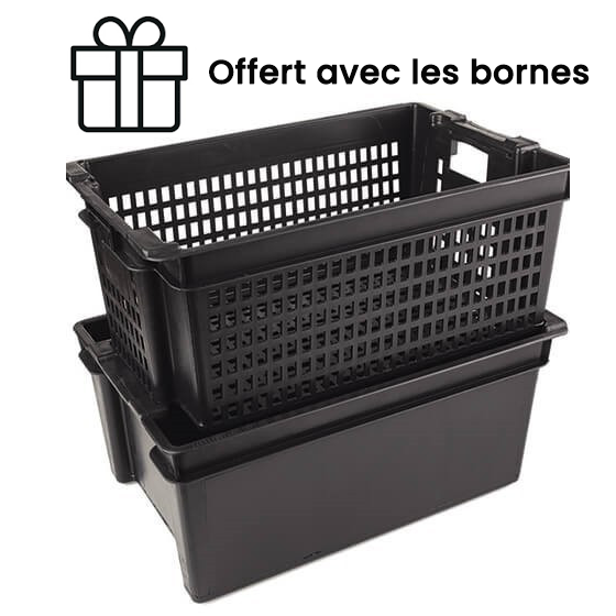 Borne carrée plastique Sogemap + amarre 270 mm