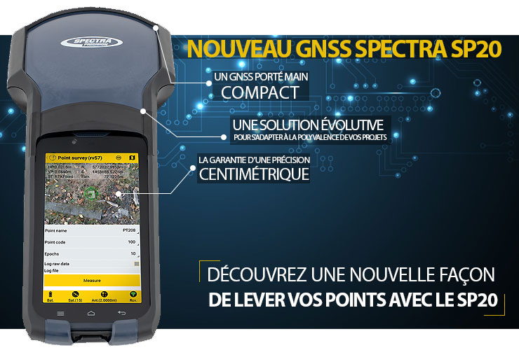 Récepteur GNSS Portable SP20 de Spectra Geospatial